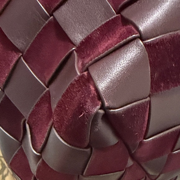 Tory Burch Burgundy and Black Checkered Tote - Picture 11 of 15
